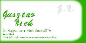 gusztav nick business card